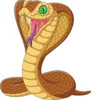 dessin animé roi cobra serpent sur fond blanc vecteur