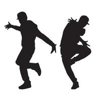 silhouette de danse de rue vecteur
