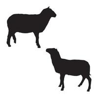 art de silhouette de mouton vecteur