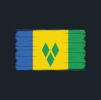 pinceau drapeau saint vincent et les grenadines. drapeau national vecteur