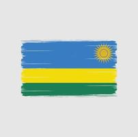 pinceau drapeau rwandais. drapeau national vecteur