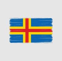 brosse de drapeau des îles aland. drapeau national vecteur