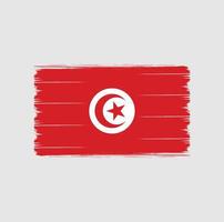 pinceau drapeau tunisien. drapeau national vecteur