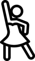 illustration vectorielle de fille dansante sur fond.symboles de qualité premium.icônes vectorielles pour le concept et la conception graphique. vecteur