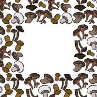 motif coloré vectorielle continue avec des champignons. vecteur de doodle avec des icônes de champignons sur fond blanc. motif champignon vintage