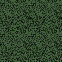 motif de feuilles vertes sans soudure. illustration de doodle avec des icônes de feuilles vertes. motif de feuilles vertes vintage, fond d'éléments doux pour votre projet, menu, boutique de café. vecteur