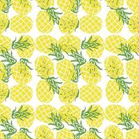 motif d'ananas sans soudure. illustration vectorielle avec des icônes d'ananas sur fond blanc. modèle d'ananas vintage vecteur