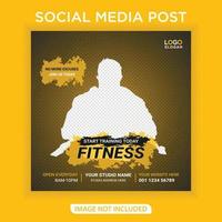 bannière web de médias sociaux de gym et de fitness vecteur