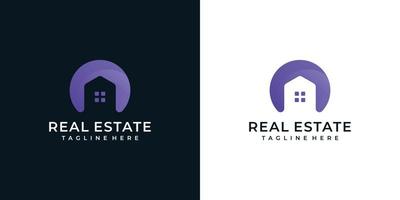 inspiration de conception de logo de bâtiment immobilier violet de luxe vecteur