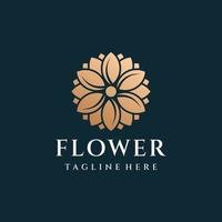 inspiration de conception de logo or luxe fleur vecteur