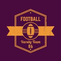 logo vintage de football américain, insigne, conception de t-shirt, illustration vectorielle vecteur