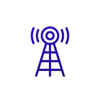 icône de ligne d'antenne ou de tour radio vecteur