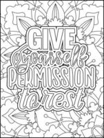 page de coloriage de citations de motivation. page de coloriage de citations inspirantes. page de coloriage de citations positives. ondes positives. mot de motivation de motivation. typographie motivationnelle. vecteur