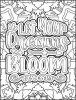 page de coloriage de citations de motivation. page de coloriage de citations inspirantes. page de coloriage de citations positives. ondes positives. mot de motivation de motivation. typographie motivationnelle. vecteur