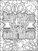 page de coloriage de citations de motivation. page de coloriage de citations inspirantes. page de coloriage de citations positives. ondes positives. mot de motivation de motivation. typographie motivationnelle. vecteur