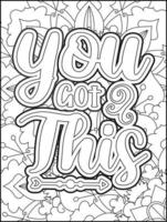 page de coloriage de citations de motivation. page de coloriage de citations inspirantes. page de coloriage de citations positives. ondes positives. mot de motivation de motivation. typographie motivationnelle. vecteur