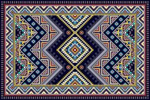 conception de motif ethnique abstrait géométrique ikat. tapis en tissu aztèque ornement mandala ethnique chevron textile décoration papier peint. fond de vecteur de broderie traditionnelle ethnique indigène boho tribal