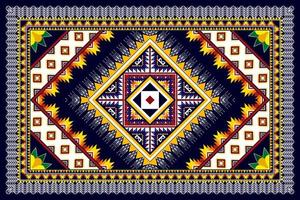 conception de motif ethnique abstrait géométrique ikat. tapis en tissu aztèque ornement mandala ethnique chevron textile décoration papier peint. fond de vecteur de broderie traditionnelle ethnique indigène boho tribal