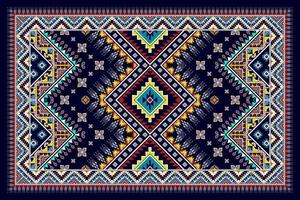 conception de motif ethnique abstrait géométrique ikat. tapis en tissu aztèque ornement mandala ethnique chevron textile décoration papier peint. fond de vecteur de broderie traditionnelle ethnique indigène boho tribal