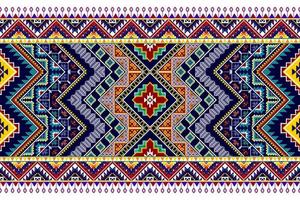 conception de motif ethnique abstrait géométrique ikat. tapis en tissu aztèque ornement mandala ethnique chevron textile décoration papier peint. fond de vecteur de broderie traditionnelle ethnique indigène boho tribal