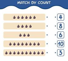 match par nombre de dessins animés fig. match et jeu de comptage. jeu éducatif pour les enfants d'âge préscolaire et les tout-petits vecteur