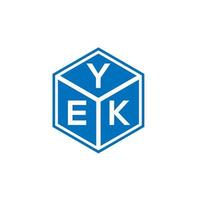 création de logo de lettre yek sur fond blanc. yek concept de logo de lettre initiales créatives. conception de lettre yek. vecteur