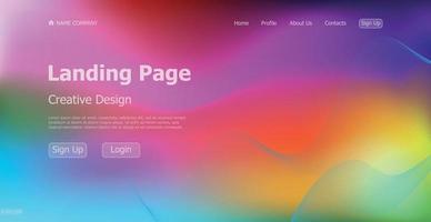 gradient coloré web modèle landing page site web numérique landing page concept de conception - vecteur