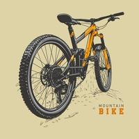 vélo de montagne clipart vectoriel dessiné à la main