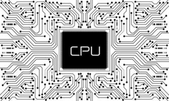 technologie noir blanc circuit microprocesseur cyber futuriste modèle conception créatif fond vecteur