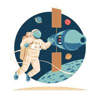 astronaute dans l'espace vecteur