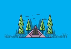 tente triangle camping illustration plate vecteur