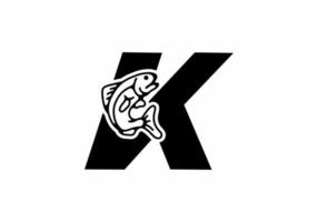k lettre initiale avec poisson vecteur