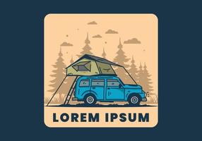 camping sur le toit de la voiture illustration vecteur