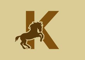 lettre initiale k en forme de cheval vecteur