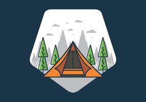 tente triangle camping illustration plate vecteur