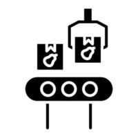 icône de glyphe de convoyeur alimentaire vecteur