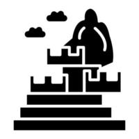 icône de glyphe de machu picchu vecteur