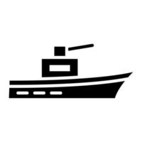 icône de glyphe de navire de l'armée vecteur