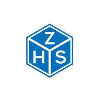 création de logo de lettre zhs sur fond blanc. concept de logo de lettre initiales créatives zhs. conception de lettre zhs. vecteur