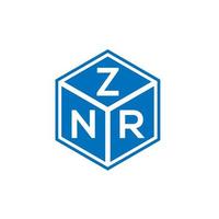 création de logo de lettre znr sur fond blanc. concept de logo de lettre initiales créatives znr. conception de lettre znr. vecteur