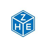 création de logo de lettre zhe sur fond blanc. concept de logo de lettre initiales créatives zhe. conception de lettre zhe. vecteur