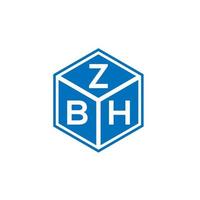 création de logo de lettre zbh sur fond blanc. concept de logo de lettre initiales créatives zbh. conception de lettre zbh. vecteur