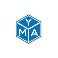 création de logo de lettre yma sur fond blanc. concept de logo de lettre initiales créatives yma. conception de lettre yma. vecteur