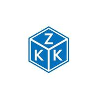 création de logo de lettre zkk sur fond blanc. concept de logo de lettre initiales créatives zkk. conception de lettre zkk. vecteur