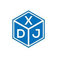 création de logo de lettre xdj sur fond blanc. concept de logo de lettre initiales créatives xdj. conception de lettre xdj. vecteur