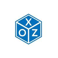création de logo de lettre xoz sur fond blanc. concept de logo de lettre initiales créatives xoz. conception de lettre xoz. vecteur