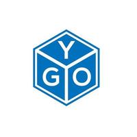 création de logo de lettre ygo sur fond blanc. concept de logo de lettre initiales créatives ygo. conception de lettre ygo. vecteur