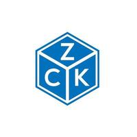 création de logo de lettre zck sur fond blanc. concept de logo de lettre initiales créatives zck. conception de lettre zck. vecteur