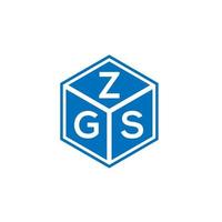 création de logo de lettre zgs sur fond blanc. concept de logo de lettre initiales créatives zgs. conception de lettre zgs. vecteur