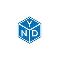 création de logo de lettre ynd sur fond blanc. ynd concept de logo de lettre initiales créatives. conception de lettre ynd. vecteur